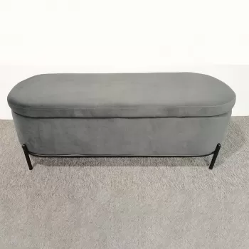 Oval Storage Bench Black Legs