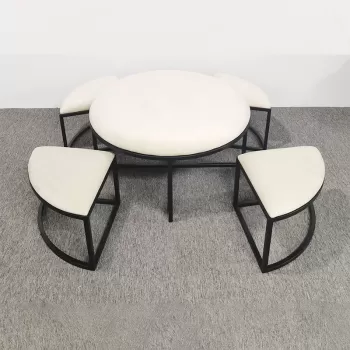 Metal Table with Ottoman